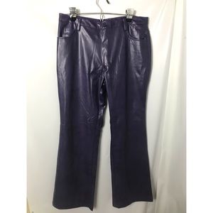 Outer Edge Purple Faux Vegan Leather Pants Sz 15